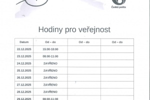 Vánoční provoz pošty