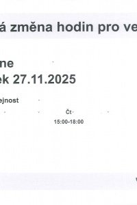 Dočasná změna hodin na poště