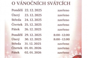 Úřední hodiny na obecním úřadě o Vánocích