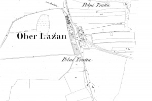 Horní Lažany - mapa stabilního katastru 1824
