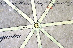 LESONICE - indikační skica 1824 - letohrádek v bažantnici