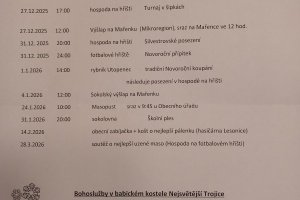 Jízdní řád lesonických Vánoc