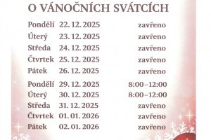 Úřední hodiny na obecním úřadě o Vánocích