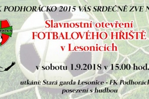 Otevření fotbalového hřiště