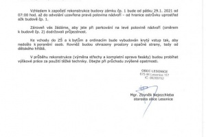 Uzavření části nádvoří